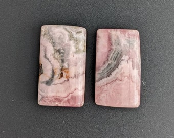 AA Rhodochrosite Beads Matched Pair Rectangles Rhodochrosite Gemstone No Dye Rhodochrosite Beads 20x12mm Natural  RC7L4A0059