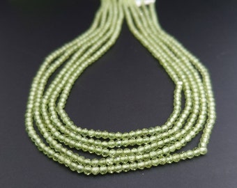 Tiny Peridot Beads AAA Quality Peridot Beads Peridot Gemstone Beads 2.5mm Micro Faceted Peridot Rondelle Beads 13" Strand  PD6D1F0003