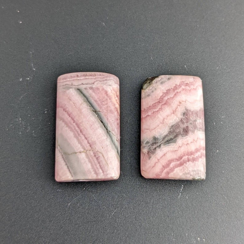 AA Rhodochrosite Beads Matched Pair Rectangles Rhodochrosite Gemstone No Dye Rhodochrosite Beads 20x12mm Natural RC7L4A0061 image 2