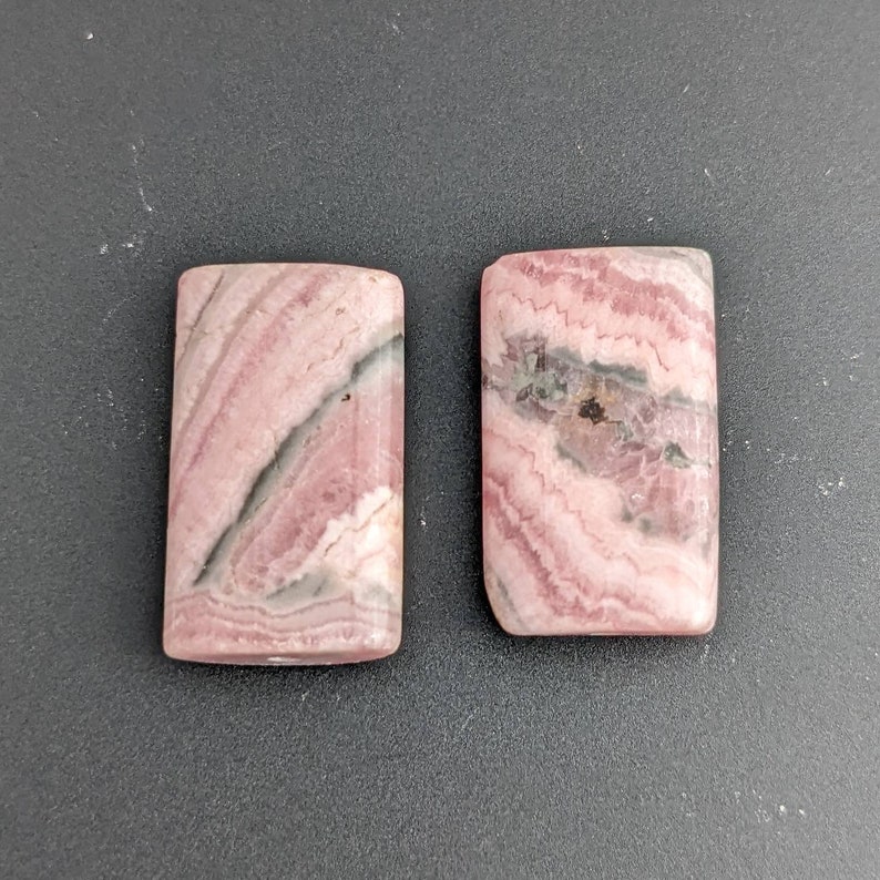AA Rhodochrosite Beads Matched Pair Rectangles Rhodochrosite Gemstone No Dye Rhodochrosite Beads 20x12mm Natural RC7L4A0061 image 1
