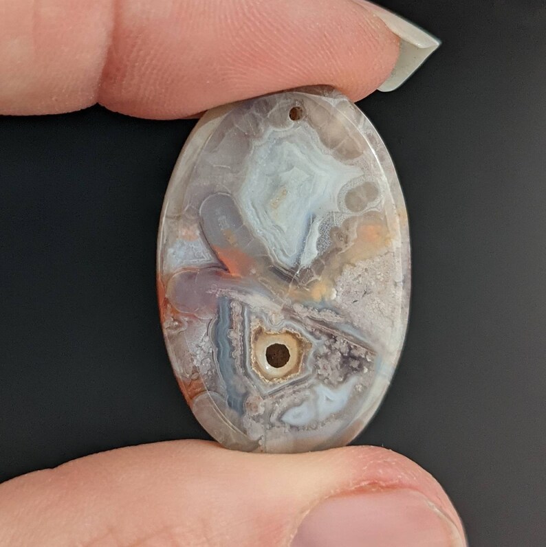 30ct AA Crazy Lace Agate Pendant Bead Crazy Agate Focal Bead Lace Agate Gemstone 20x30mm AGXP0A0001 image 2