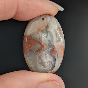 30ct AA Crazy Lace Agate Pendant Bead Crazy Agate Focal Bead Lace Agate Gemstone 20x30mm AGXP0A0001 image 1