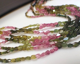 Tourmaline Beads AAA Quality Pink Tourmaline Gemstone Beads Faceted Loose Tourmaline Multi Tourmaline Beads 14" Strand TMXD4F0001