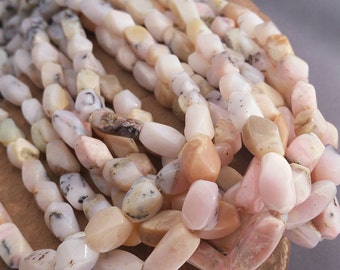 Natural Pink Peru Opal Beads Natural Twist Tube Bead Strand Full 14" Strand Free Ship OP7T3A0001