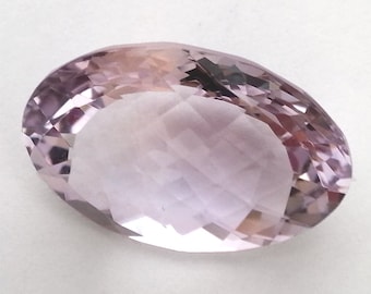 Huge 41ct Amethyst Oval Gemstone Genuine Pink Amethyst Cushion Cut Loose Amethyst Gemstone Faceted Amethyst Oval  AM7C0F0001