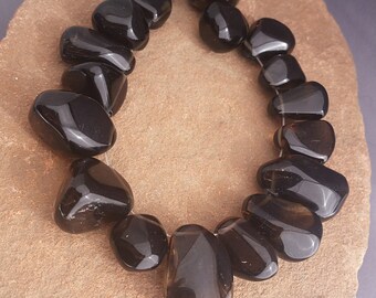 364ct Smoky Quartz Big Nugget Briolette Drops Free Form Set 6" Strand  SQ8V9A0001