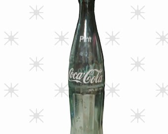 Green Glass 1970's 1 Pint Coca Cola ACL,Bottle Coke Miami FLA  Good Condition