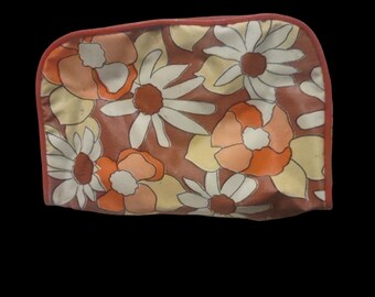 1960's NOS Flower Power Vinyl Make Up Cosmetic Bag