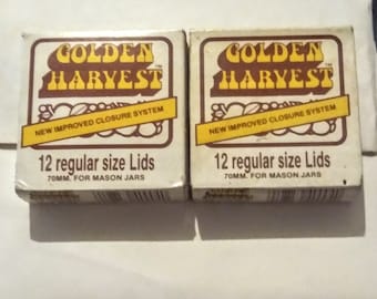 Two Boxes of Vintage Golden Harvest Regular Size Canning Lids