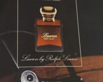 1980's Lauren Perfume by Ralph Lauren Magazine Print Ad