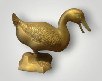 Solid Brass Duck Decor - Mid Century Modern Style