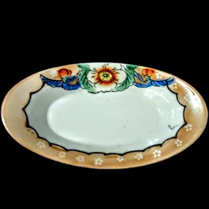 Vintage Lusterware Bowl Hand Painted Gold Floral Design