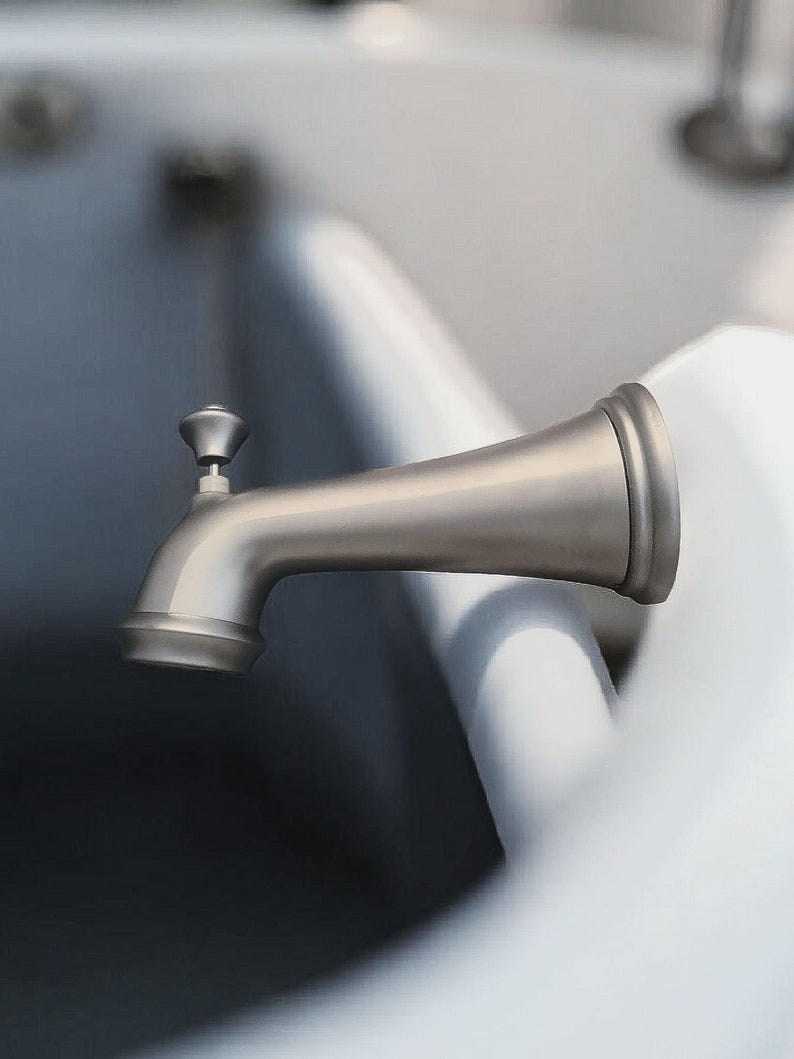 Vintage Delta Easy On Tub Spout with Diverter Champagne Brass NOS immagine 2