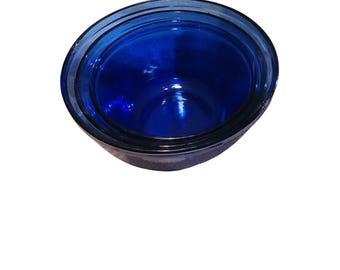 Vintage Anchor Hocking  Ovenware Cobalt Blue Nesting Bowls