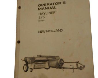 Vintage 1969 New Holland Hayliner 275 Operators Manual