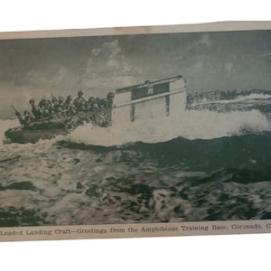 Antique RPPC  Postcard Greetings from the Amphibious Training Base Coronado California