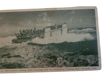 Antique RPPC  Postcard Greetings from the Amphibious Training Base Coronado California