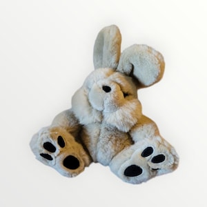 Vintage 1997 Chosun Plush Rabbit Vinyl Toe Beans 10 in.