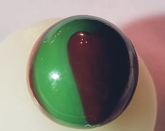 Old NM Akro Green Red Patch Marble 1/2 in.