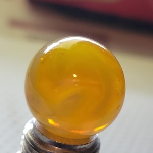 Vintage Yellow Champion Marble 1/2 inch Collector Marble