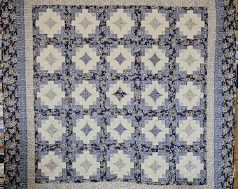 Log Cabin Curves Queen Quilt
