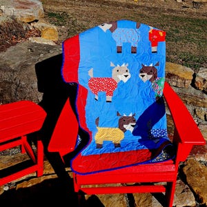 Goats in Pajamas Quilt - Handmade Throw Quilt (55x60 inches) image 7