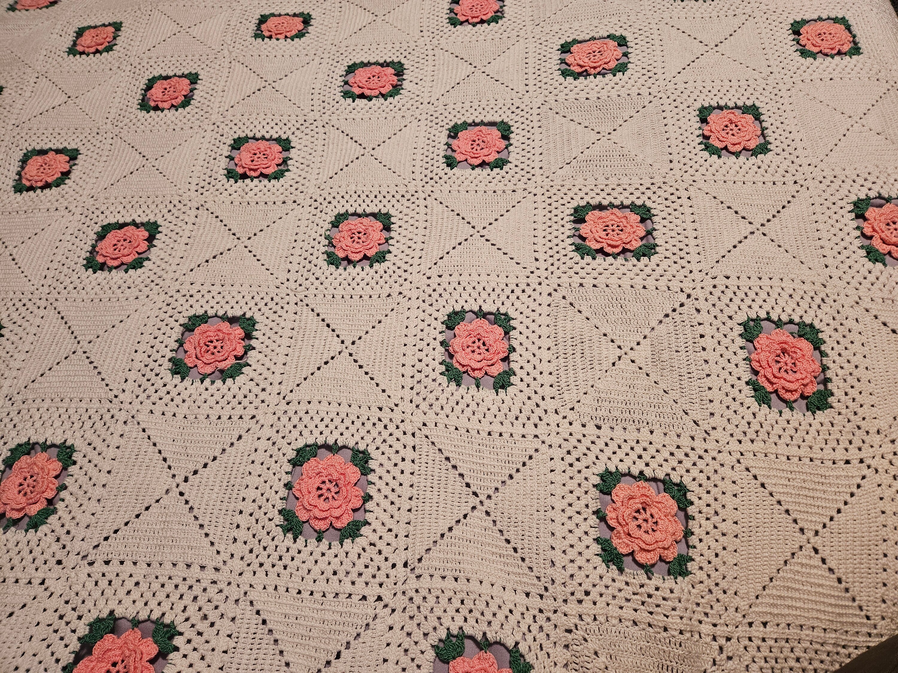 Antique Crocheted Bedspread - Etsy