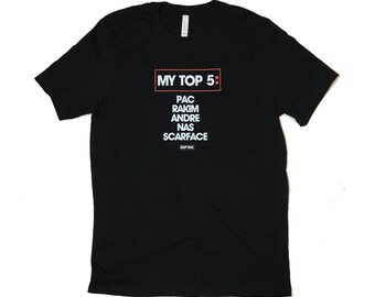 My Top 5 Tee (CUSTOMIZABLE)
