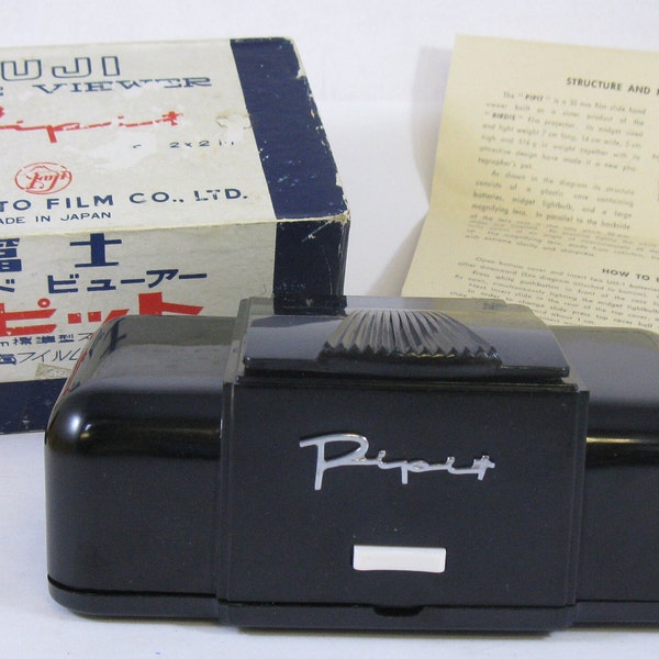 Vintage Fujifilm Pipit Portable Slide Viewer IOB with Instruction Sheet