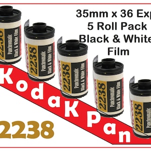 5 rolls Kodak 2238 35 mm x 36 Exp Poor Man's Tech Pan Panchromatic Black & White film so-2238