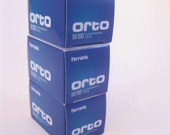 Three Rolls NEW Ferrania ORTO 50 Black & White Film 35 mm x 36 Exposure