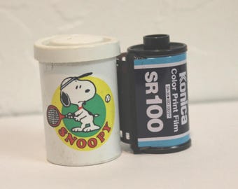 Vintage Snoopy Tennis Konica Film Canister: Peanuts Collectible
