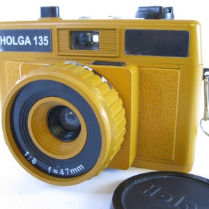Vintage Holga Butterscotch Camera 35mm Film Holga 135 with strap and cap image 1