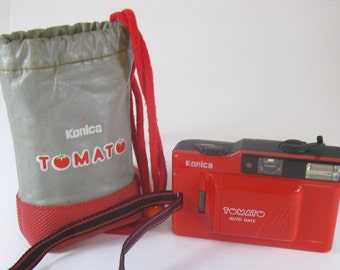 Vintage Konica Tomato 35mm Film Camera with nice 35mm F4 Konica Lens from Japan Lomo with Custom Case