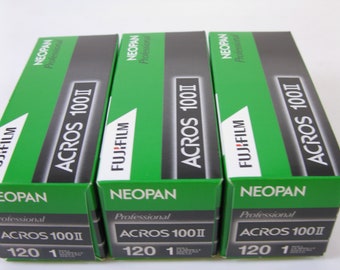Fujifilm Neopan ACROS 100II 120 Format Vintage Rolls -black