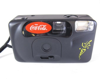 Rare Unique Coca Cola Branded Manual Flash 35 mm Camera with Messaging