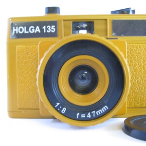 Vintage Holga Butterscotch Camera 35mm Film Holga 135 with strap and cap image 6