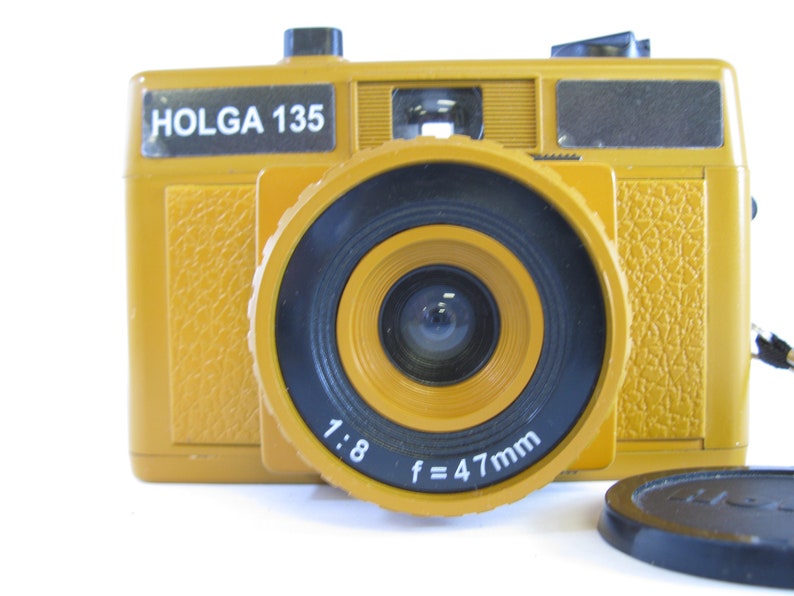 Vintage Holga Butterscotch Camera 35mm Film Holga 135 with strap and cap image 6