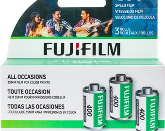 3 rolls Fujifilm Fujicolor 400 speed 35mm color film, 36 exposures (3 Roll Pack) - Special