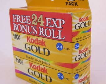 3 Rolls Vintage Kodak Gold 110 x 24 Exposure  400 Color Print Film Cold Stored