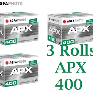 3 Rolls Agfa Agfapan APX 400  - SPECIAL - 35mm x 36 exp Black and White Film  Cold Stored