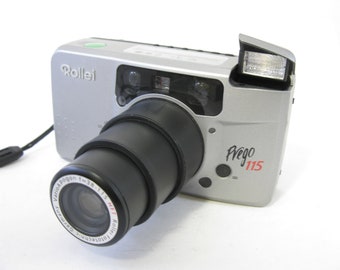 Rzadki i wytrzymały aparat Rollei Prego 115 Film 35 mm z optyką VarioApogon f3.8-115 mm HFT