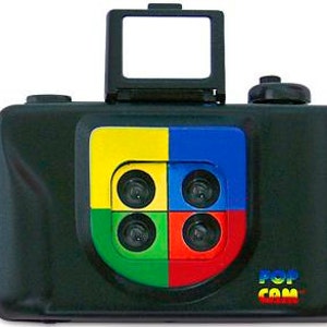 The Ultrafine POP ART ACTION Camera Ultrafineonline 4 Shots with colored backgrounds on each frame