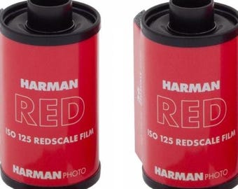 TWO Rolls Ilford Harman RED New 35mm X 36 Exp  Redscale Color Film