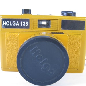 Vintage Holga Butterscotch Camera 35mm Film Holga 135 with strap and cap image 2
