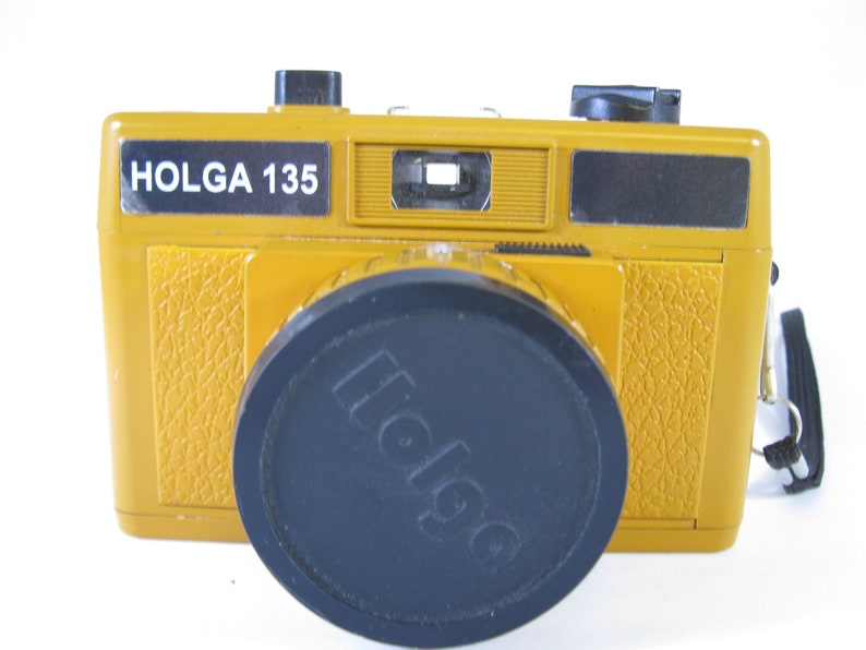 Vintage Holga Butterscotch Camera 35mm Film Holga 135 with strap and cap image 2