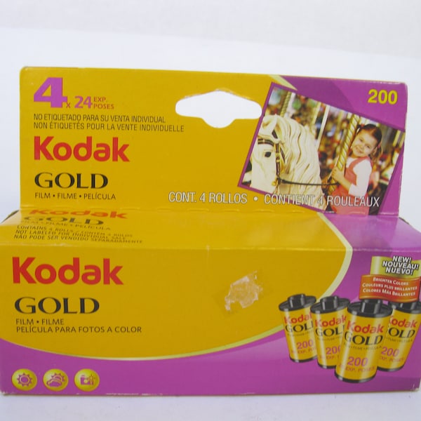 Vintage Kodak Gold 200 35mm Film (24 Exposure). 35mm film for color prints. Cold Stored - Expired 06/2010-  4 Rolls
