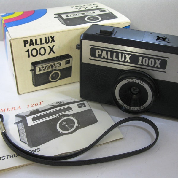 Vintage Pallux 100x Camera 126F With Box, Strap, and Instructions New 126 Format Holga - Collectors Item