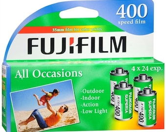 4 Rolls Fujifilm Fujicolor 400 Speed 35mm Color Film, 24 Exposures