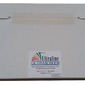 Ultrafine Ultrascreen Inkjet Waterproof Clear Transparency Film for Screen Printing  11" x 17" / 100 Sheets